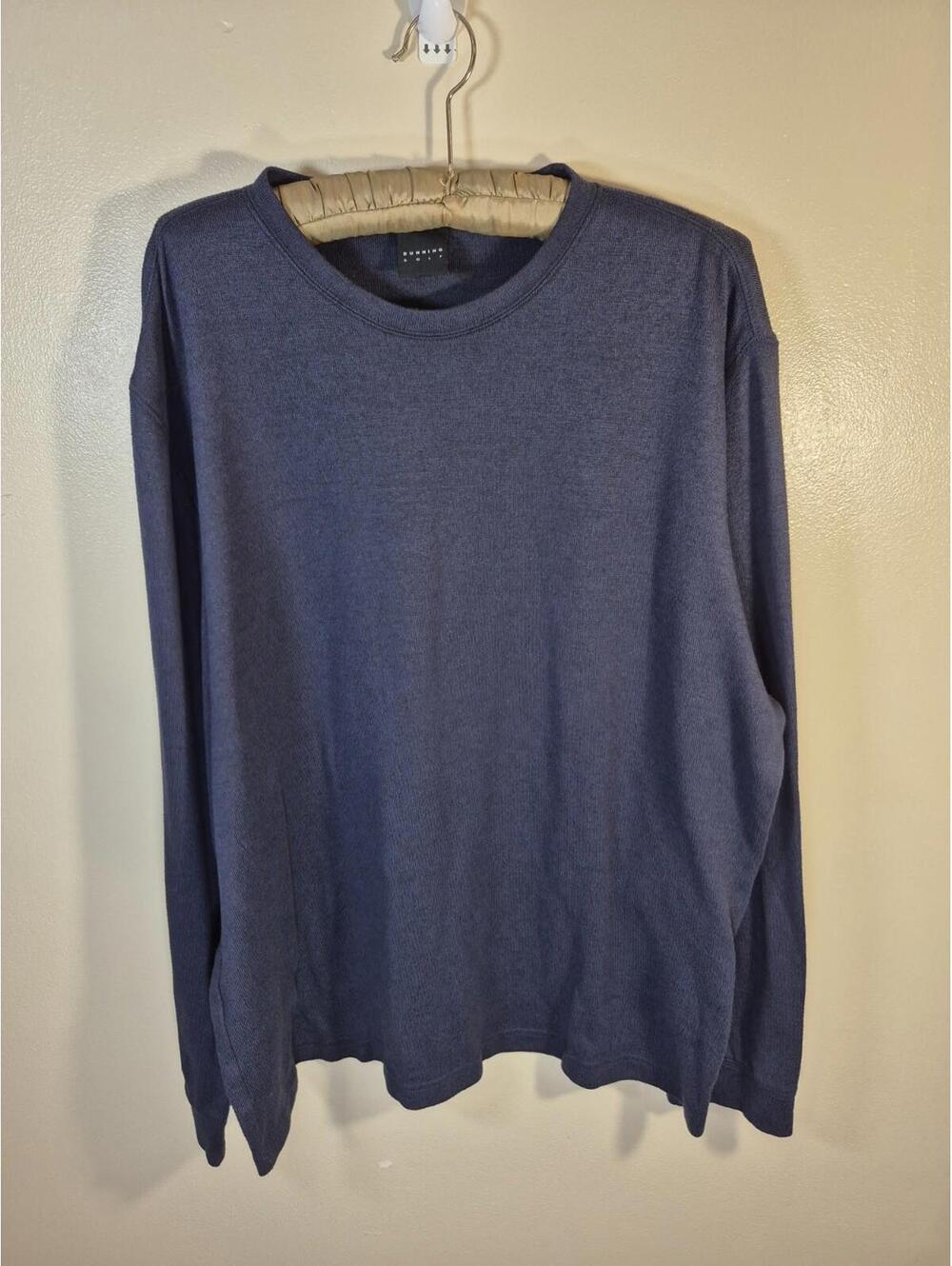 Dunning Golf Mens Navy Long Sleeve Crew Neck Pullover Sweatshirt Size Lg